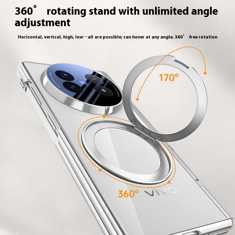 For vivo X Fold5 5G Case Compatible with MagSafe Kickstand Electroplated PC Phone Cover with Screen Protector