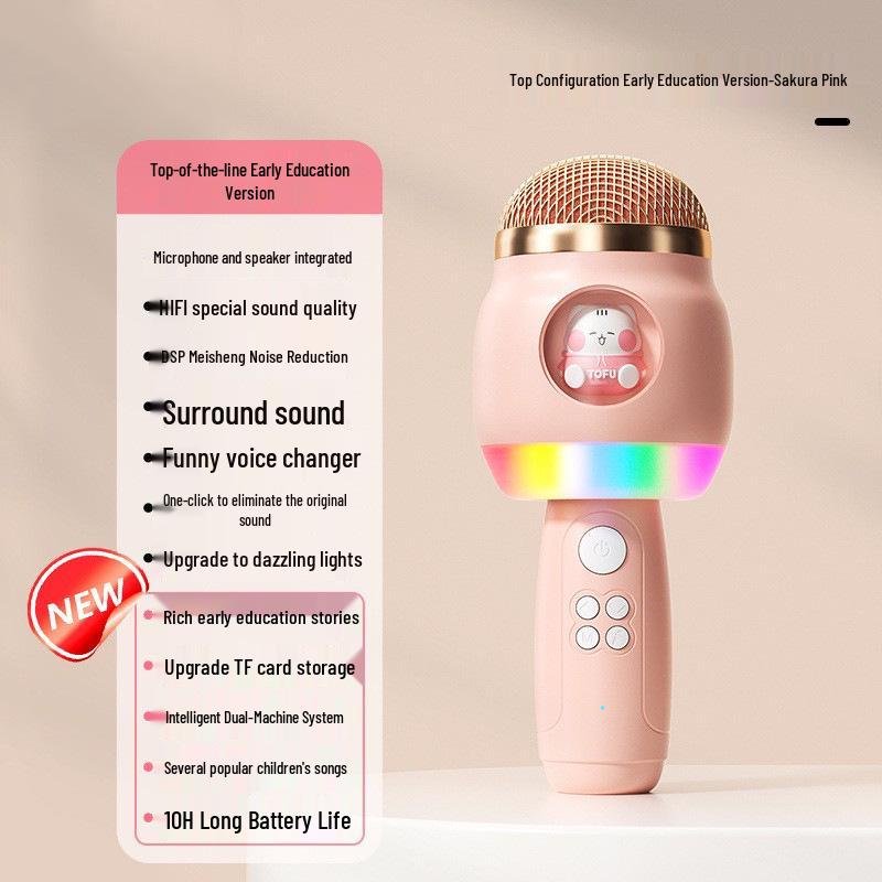 Kabelloses KTV-Mikrofon und Lautsprecher für Kinder - Singspielzeug für Familienspaß