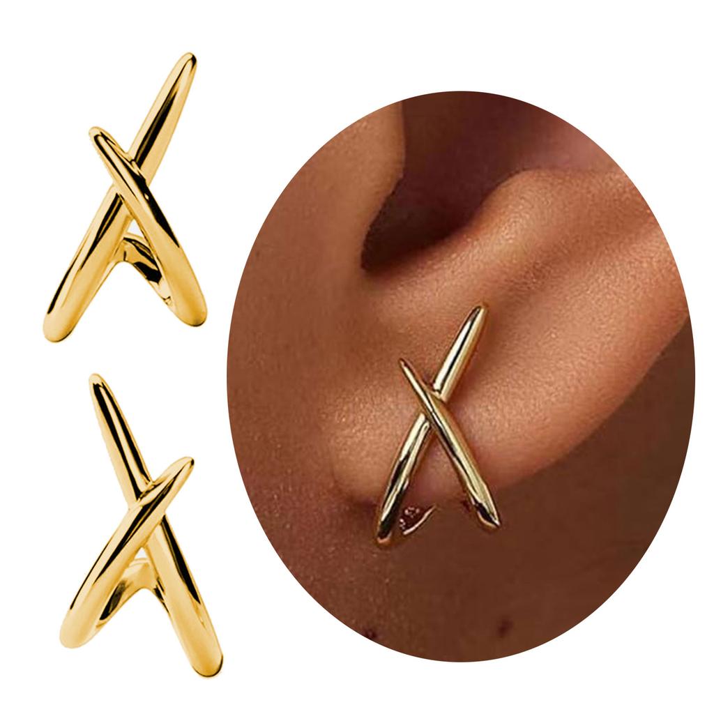 Elegant Crosses Design Studs Earrings Jewelry For Women With Gold or Silver Plated Finish And Hypoallergenic Comfort