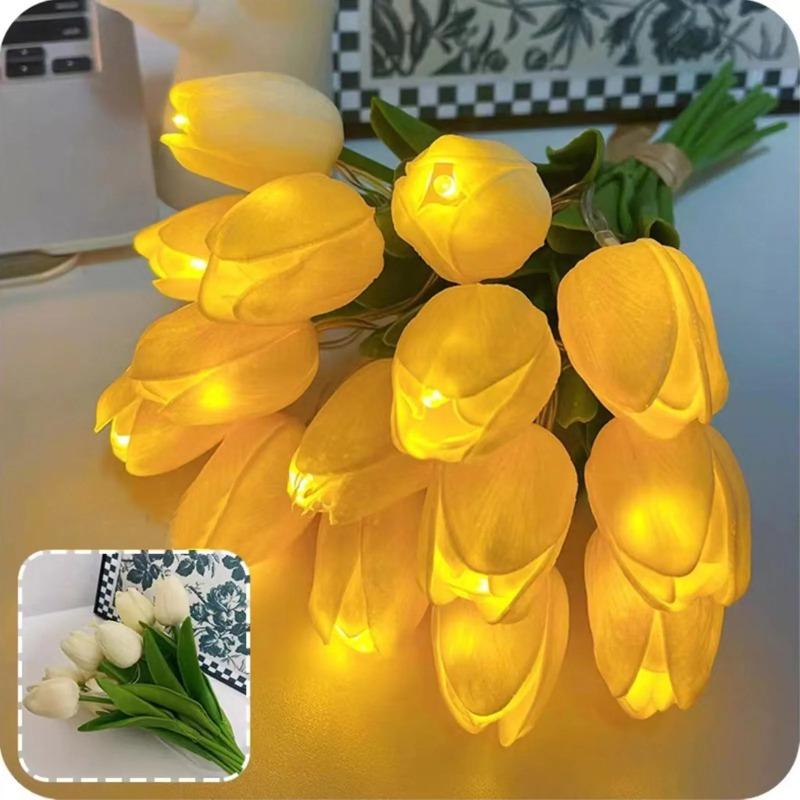 10pcs Artificial Flower Realistic Tulip Hot Sales Home Christmas Decoration Wedding Garden Garland Bride Mother'S Day Bouquet Diy Gift