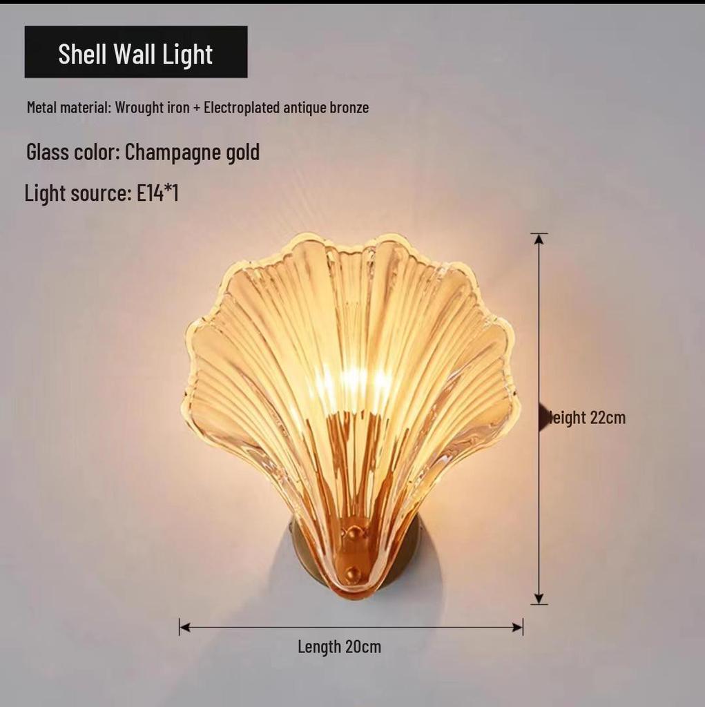 Nordic Style Luxury Crystal Glass Bedside Wall Lamp for Bedroom & Entrance