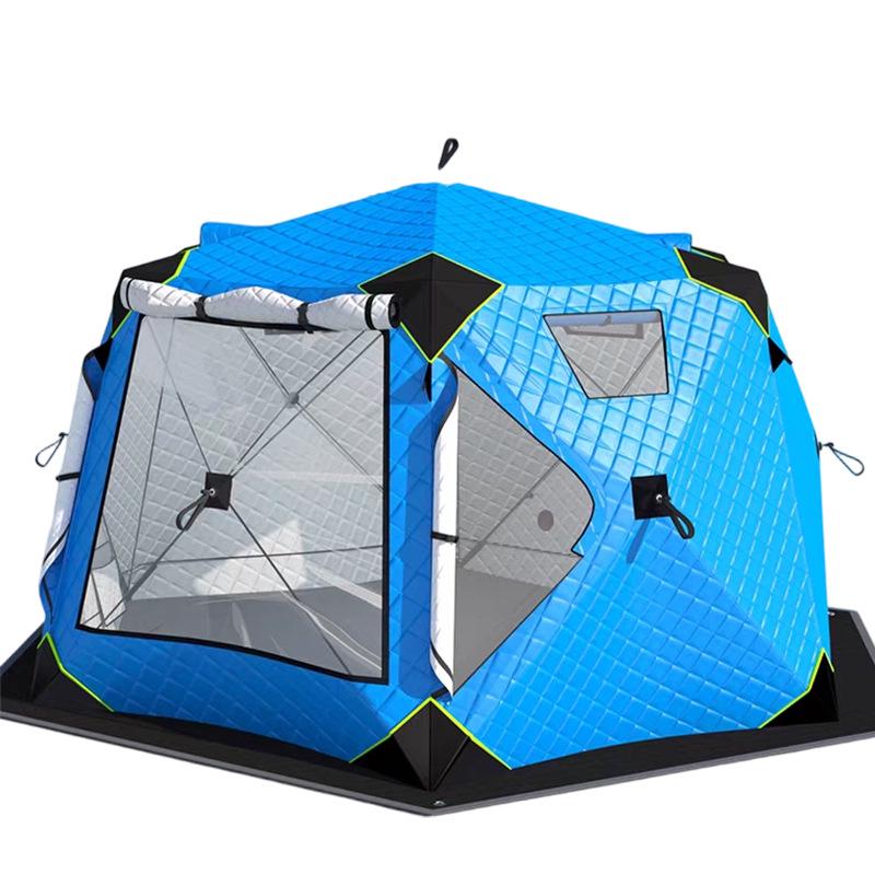 Thickened Cotton-Padded Winter Tent: Quilted, Windproof, and Warm for Extreme Cold Ice Fishing and Camping