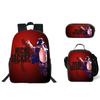 Student Backpack Lunch Bag Pencil Case 3-Piece Set, Waterproof Durable Large Capacity, MJ Pattern, Kids School Bag Set