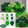 109Pcs Green Balloons Garland Arch Kit for Birthday Wedding Graduation-Shower Jungle Party Decorations