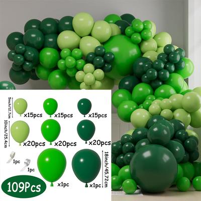 109Pcs Green Balloons Garland Arch Kit for Birthday Wedding Graduation-Shower Jungle Party Decorations