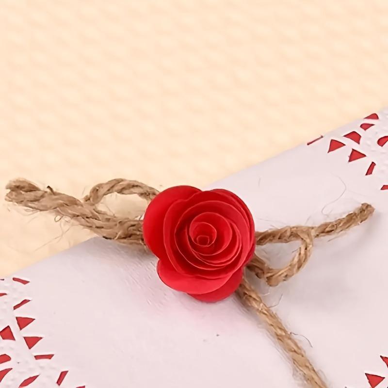 100pcs (Large Size 50pcs Small Size 50pcs) Rose Paper Stickers Mixed Color Origami DIY Craft Paper Wrapping Paper Tissue Paper