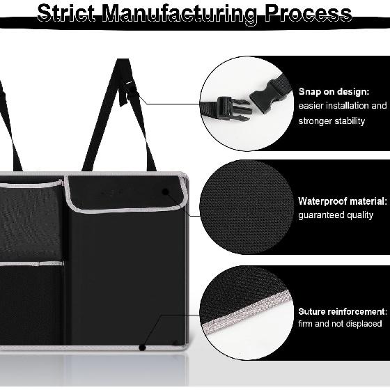 UYYE Trunk Hanging Organizer, Backseat Bag, Car Interior Accessories With 4 Pockets & 2 Mesh Pouches For Groceries, Will Provide More Storage Trunk