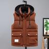 Men's Cotton Vest Winter Men's Hooded Cotton Waistcoat Vest Jacket
