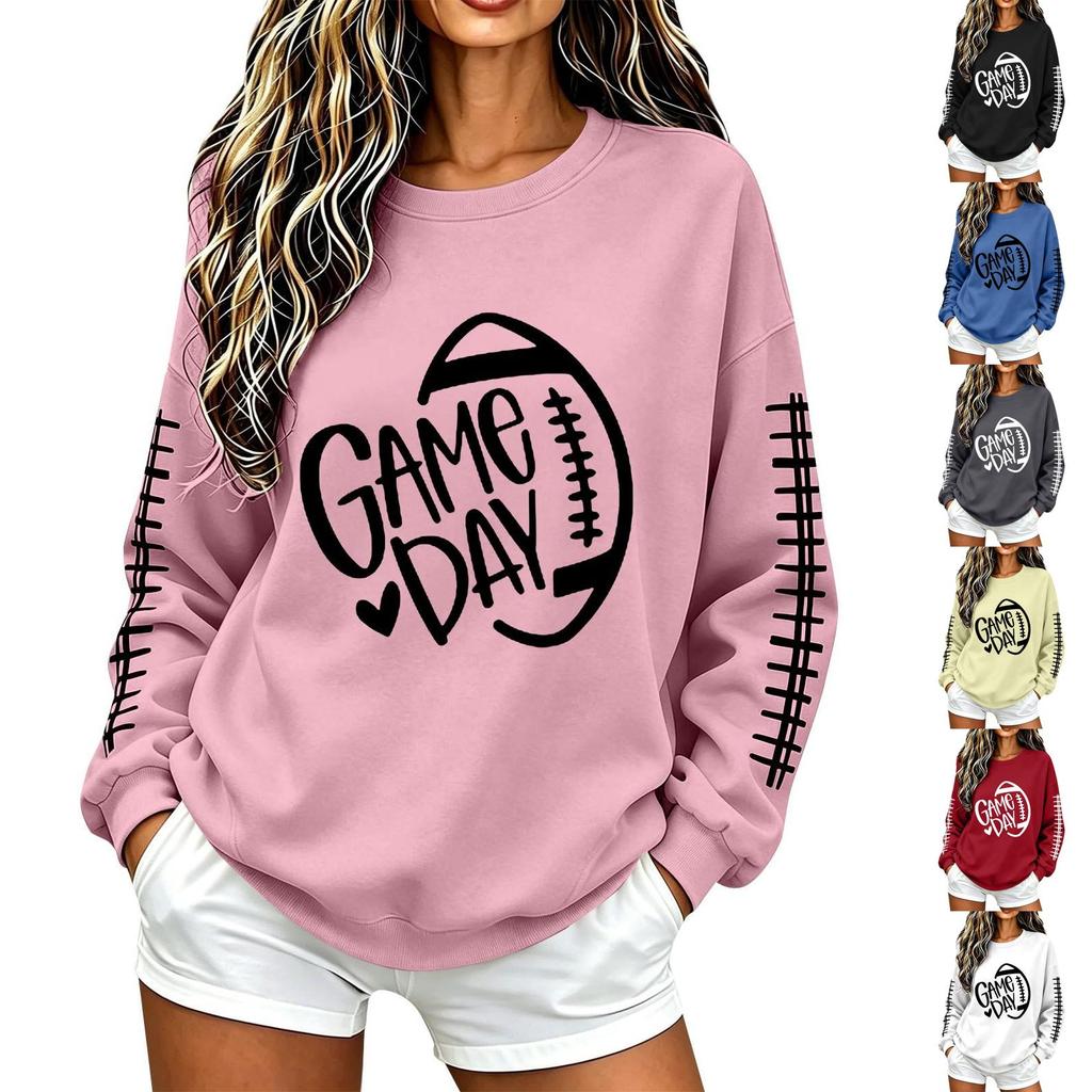 Unisex Fashion Printed Neck Long Sleeve Sweatshirt Casual Pullover