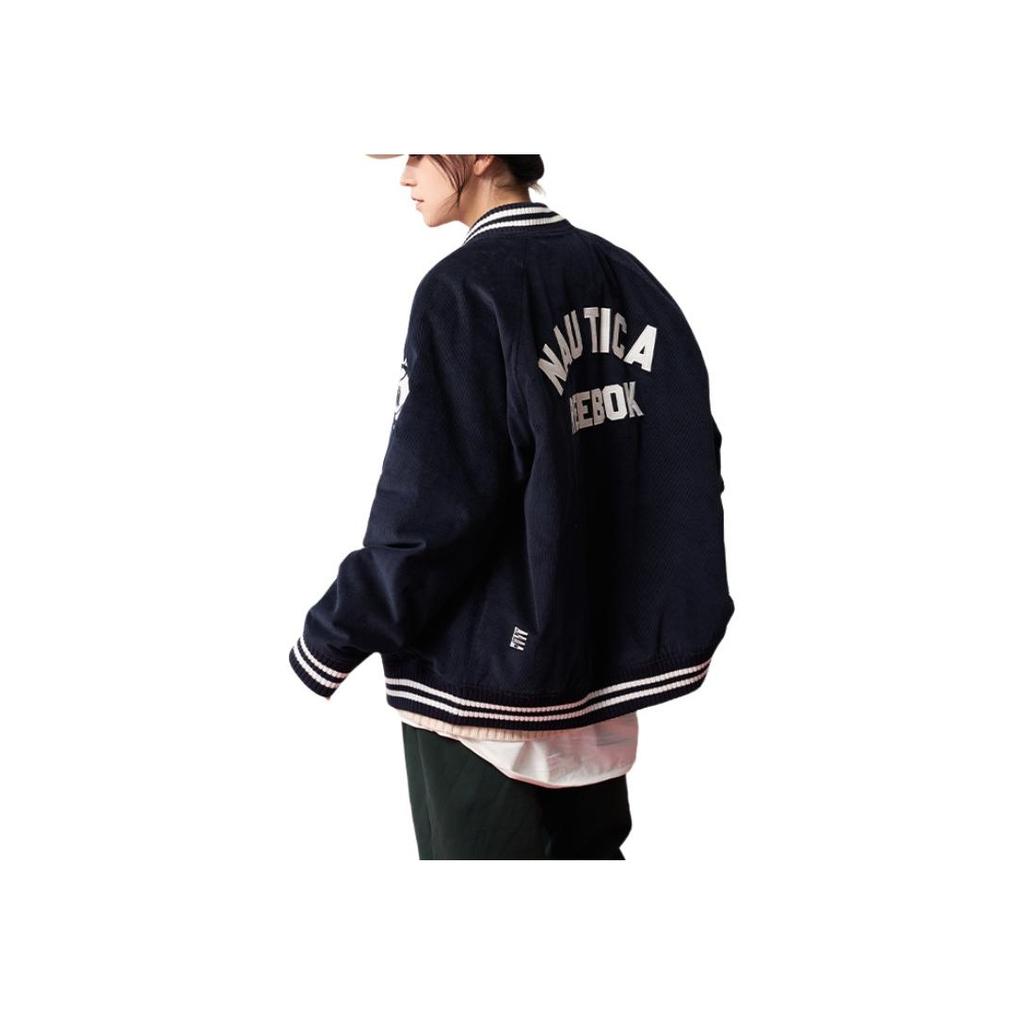 Reebok X Nautica Color Block Letter Fashion Casual Sports Jacket Unisex Jacket Navy-Blue 24FRL101UGN2