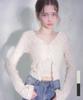 Vivacious Wrinkle V-Neck Crop Cardigan_2 Colors