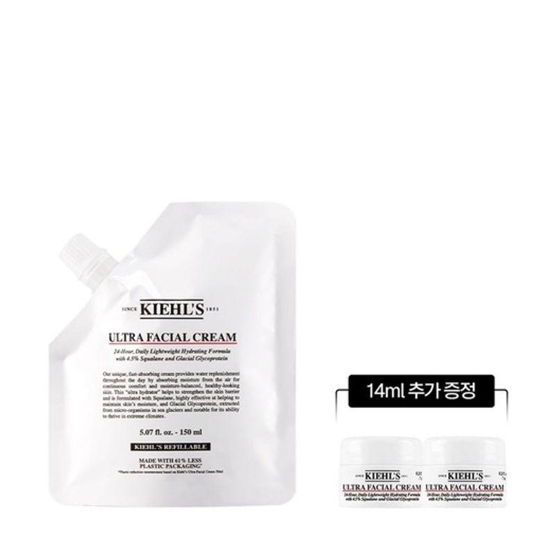 Kiehl s [1] Ultra Facial Cream Refill Pouch 150ml Set (+ 2 Deluxe Types) FREE