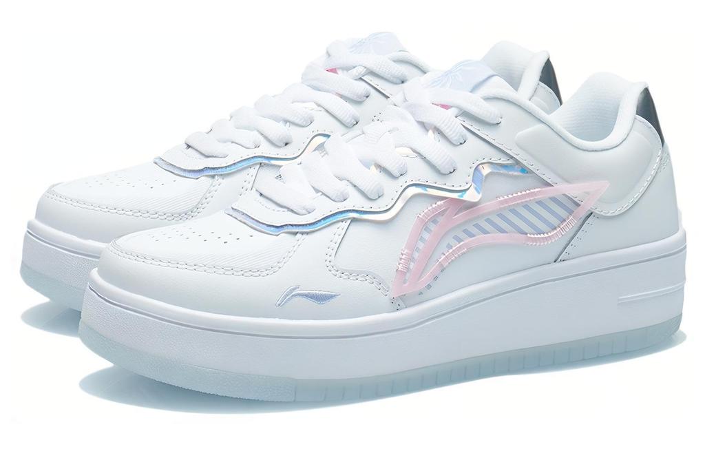 Li Ning Rising Phoenix Thermal Slip Resistant Thermal Slip Resistant Low Top Skateboard Shoes Women's White AGCR304-1