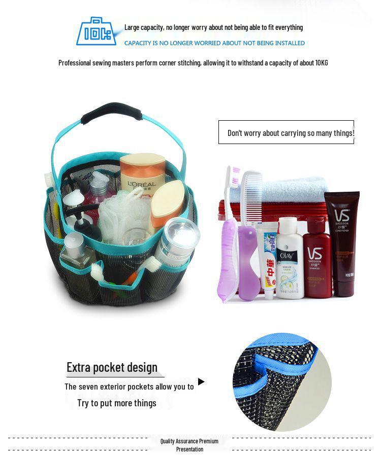Foldable Mesh Toiletry Tote: Portable Shower and Swimming Storage Basket