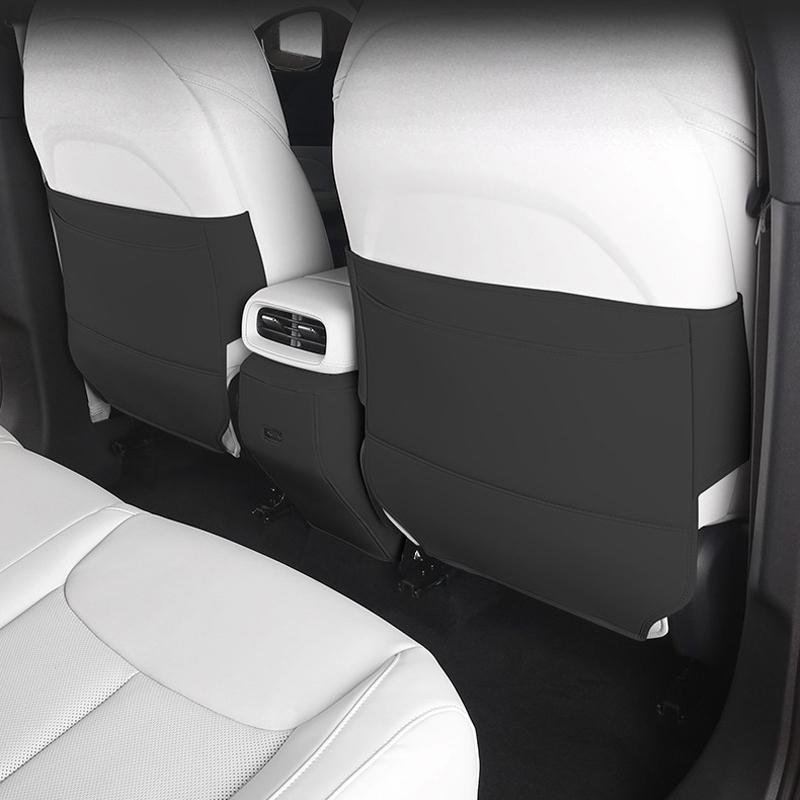 For Xpeng G6 2024 Leather Seat Back Kick Protector Waterproof Armrest Box Anti Kick Pad Seat Cover with Storage Bag
