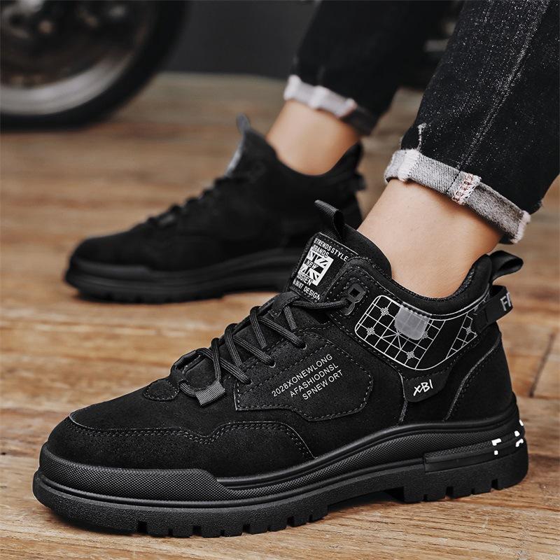 

Флисовая мужская обувь осень 2024 года, новые туфли для инструмента, мужская зимняя обувь Martin с высоким берцем, мужская повседневная модная обувь, увеличивающая рост 39