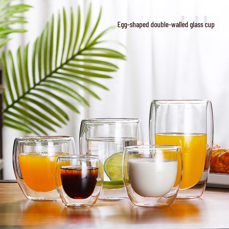 Transparent Double-Layer Insulated Glass Cup - Creative Large Capacity for Coffee, Tea & Wine