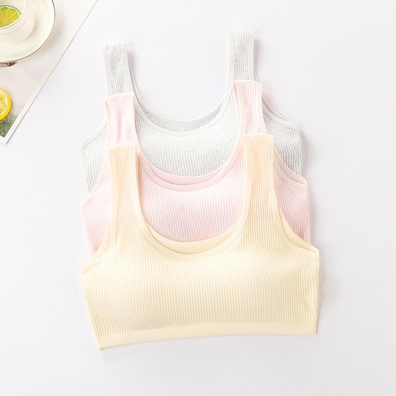 Teenage Girls' Cotton Sports Bra - Comfortable, Breathable, Anti-Protrusion