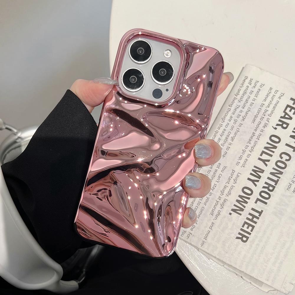 3D Electroplated Water Ripple Pattern Phone Case For 17 Air 16 15 14 13 12 11 Pro Max 15pro Soft Shockproof Back Cover
