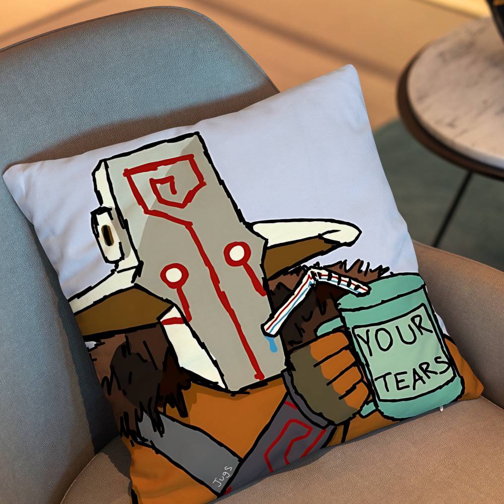 Game Dota 2 Rubick Pillow Case Square Double-Sided Printing Short Plush Sofa Cushion Cover Bedroom Bedside Pillow