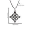 Vintage Fashion Irish Witchcraft Celtic Knot Pendant Necklace for Men Women Slavic Witch Knot Lucky Amulet Jewelry