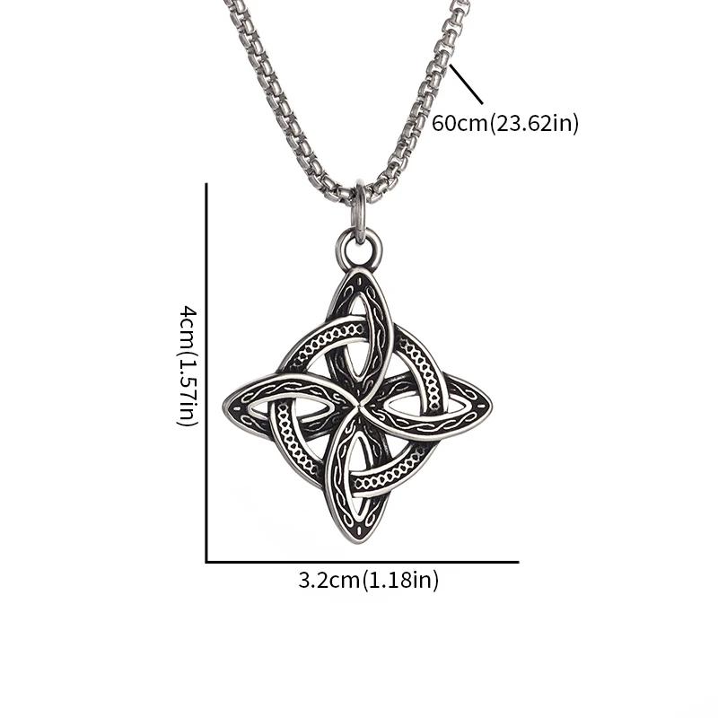 Vintage Fashion Irish Witchcraft Celtic Knot Pendant Necklace for Men Women Slavic Witch Knot Lucky Amulet Jewelry