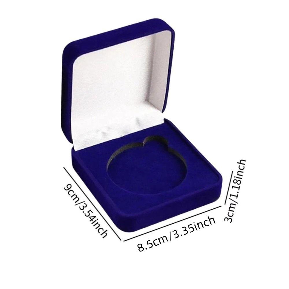 Samt Münzpräsentationsbox Abzeichen-Display Münzhalter-Etui Für Souvenir-Sammlung