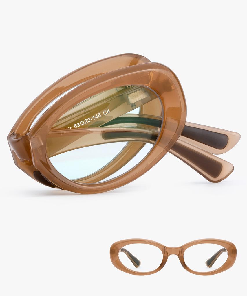 Likkeullou Rc Nirnir Folder Blue Light Glasses Brown