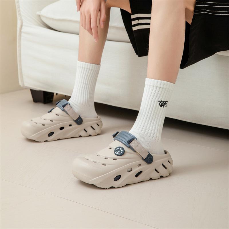 Women's Summer Thick Soles Increase In Height, Wear-resistant and Non-slip Bag Head Drag EVA External Wear Deodorant Hollow Stepping On Shit Sandals