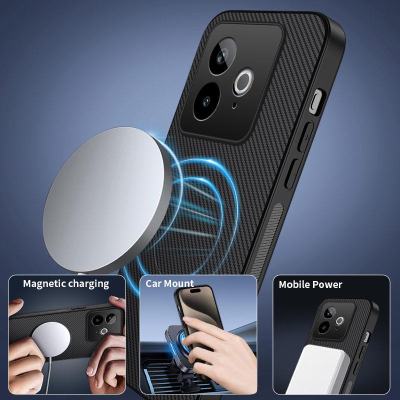 For Realme GT 7 Luxury Shockproof Case For Realme GT NEO 2T Silicone Bumper Carbon Fiber Magnetic Cover Realme GT Realme GT 7T