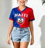 T-shirt da Calcio Estiva Stile Haiti Asciugatura Rapida Manica Corta Maglie da Calcio Stampa 3D Bandiera Nazionale Maglia Sportiva Moda StreetWear