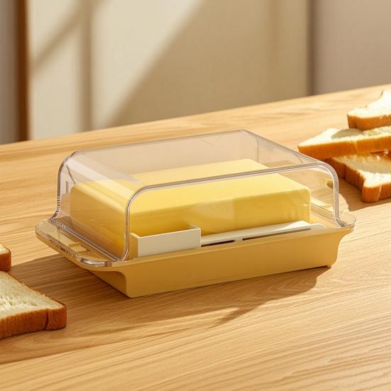 Butter Box Transparent Fresh Preservation Container with Lid And Adjustable Dosage Spoon Design Butter Keeper for Kitchen Refrigerator