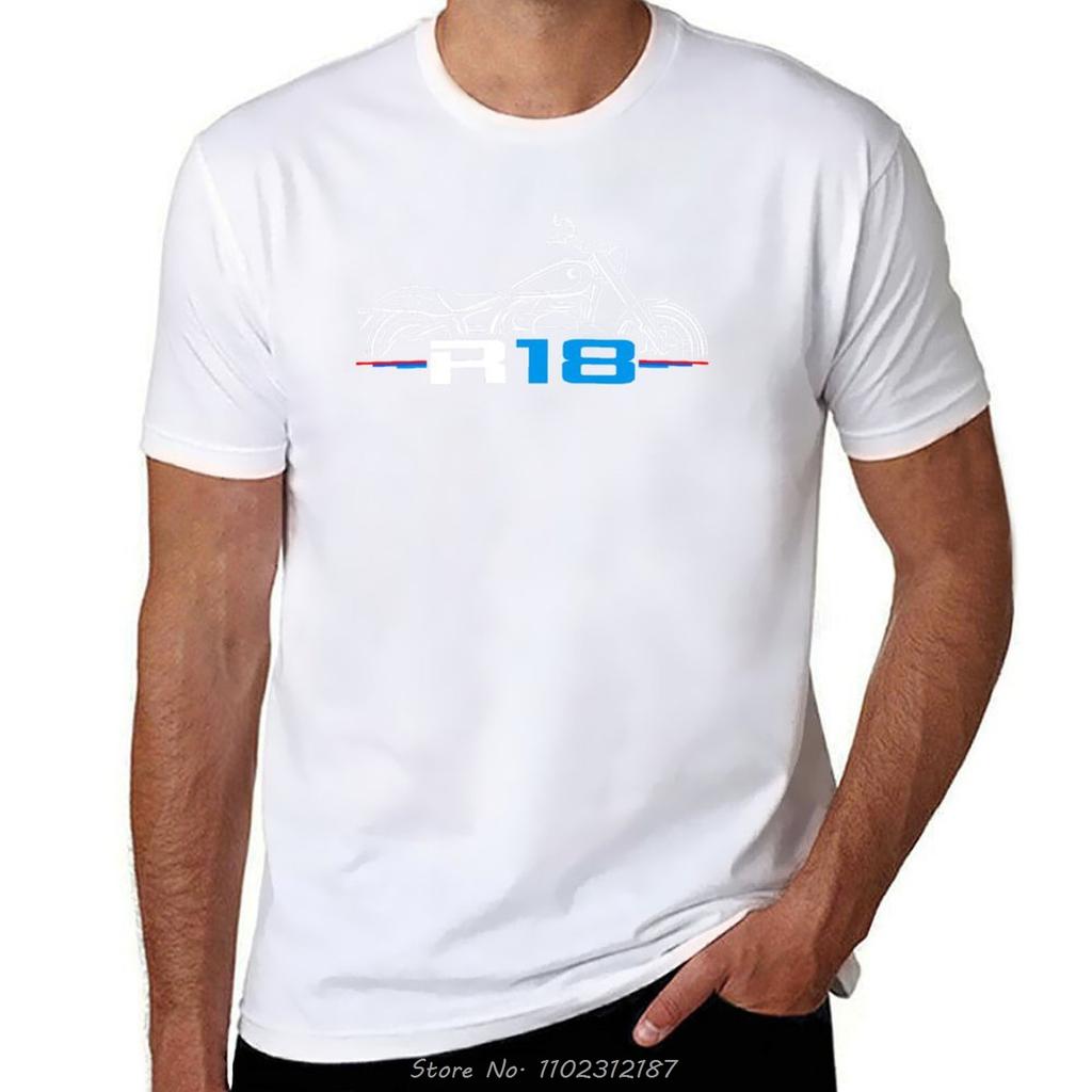 Motorrad R 18 2021-2024 Für Fahrer T-Shirt Mode Sommer Kurzarm Baumwolle Fitness T-Shirt Herren Lässig Übergroßes T-Shirt