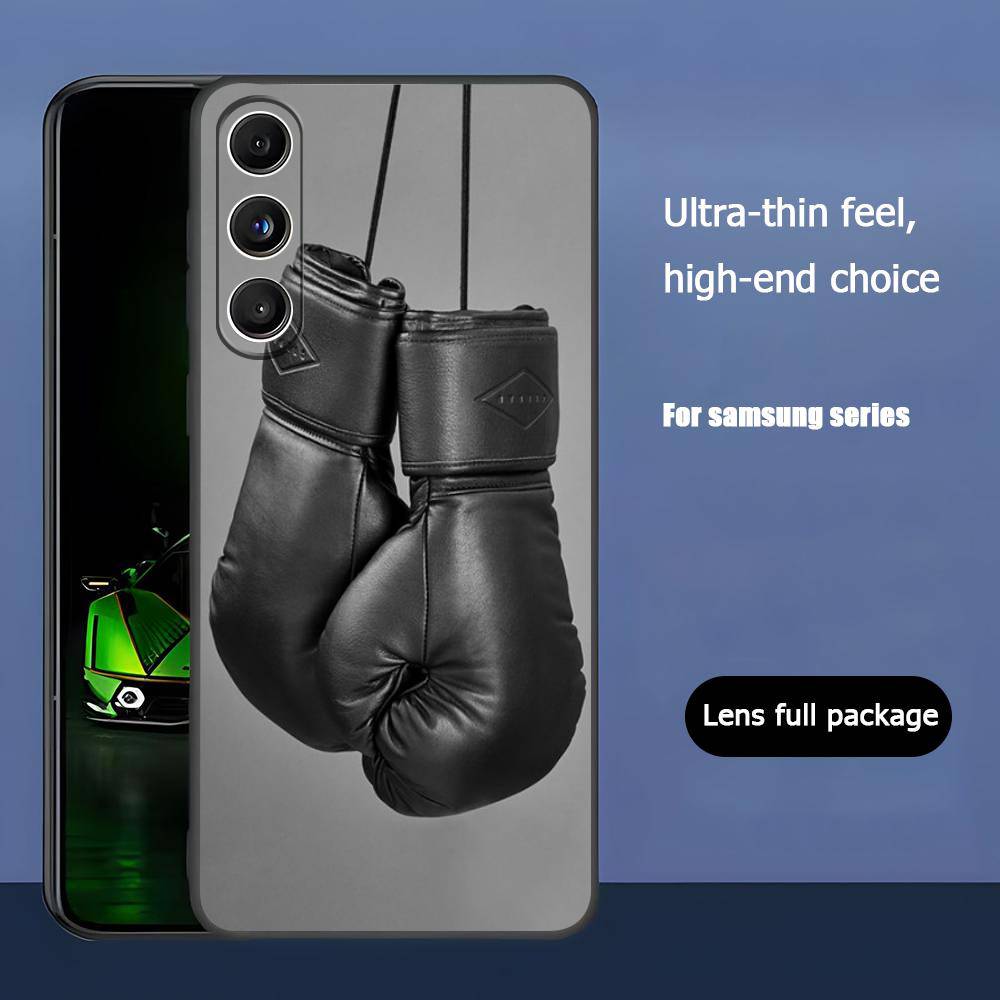 Boxing Gloves Luxury Black Phone Case For Samsung Galaxy S23 S24 S25 Ultra S22 Plus S21