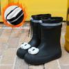 Winter Rain Shoes Women's Fashion Models Outside Men's Non-slip Waterproof Padded Rain Boots Mid-calf Children's Rain Shoes