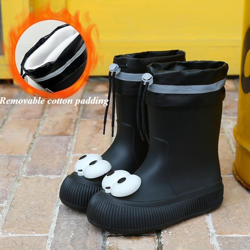 Zimní dešťové boty Dámské módní modely Venkovní Pánské protiskluzové Vodotěsné Zateplené holínky do půli lýtka Dětské dešťové boty