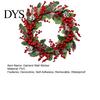 Festive Home Decor Christmas Wreath Wall Stickers, Red Berries And Pine Cones Garland Decals, Seasonal Window Filmes Waterproof PVC Decorative Clings