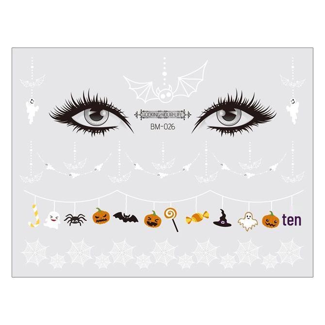 Waterproof Halloween Bat Face Stickers for Kids - Aesthetic Temporary Tattoos