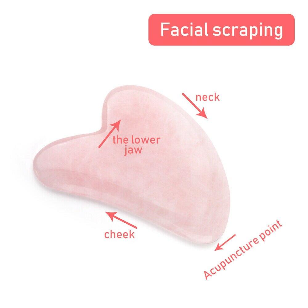 Natural Jade Guasha Stone Board Massage Rose Quartz Guasha Plate Jade Face Massager Scrapers Tools For Face Neck Back Body
