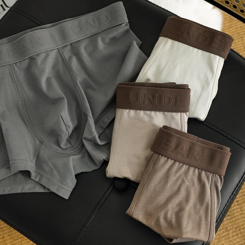 3pcs Men's Underwear Retro Men's Flat Leg Pants Mid Waist Comfortable Breathable Square Leg Pants Boxer Brief
