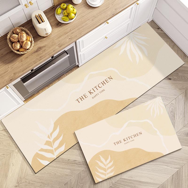 Kitchen Carpet PVC Leather Anti-slip Floor Mat Waterproof Oil-proof Foot Mats Long Strip Home Decoration Rug Alfombra De Cocina