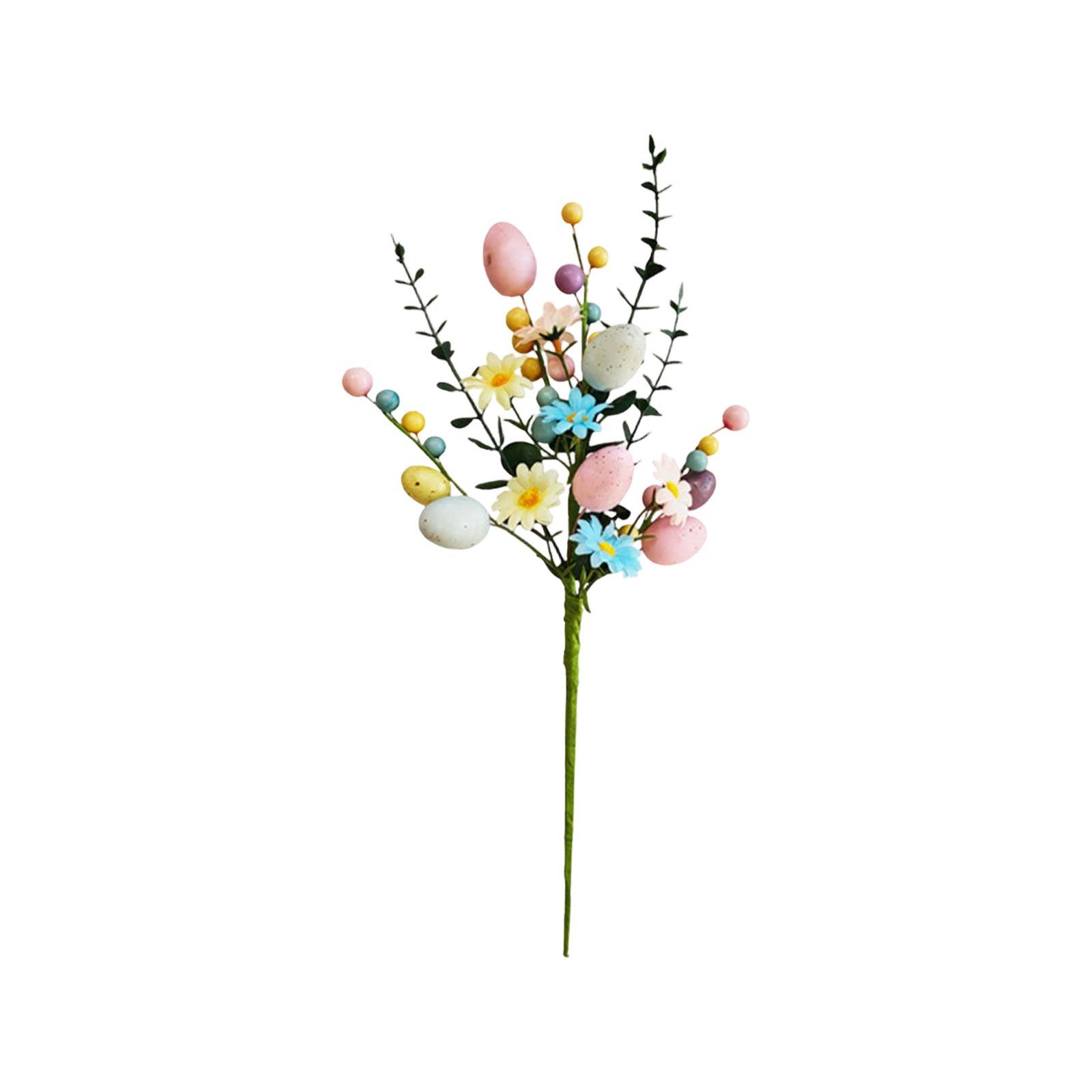 

Easter Simulation Daisys Eucalyptuss Leaf Colorful Egg Arrangement Artificial Flower Decoration Large Bouquet One Size