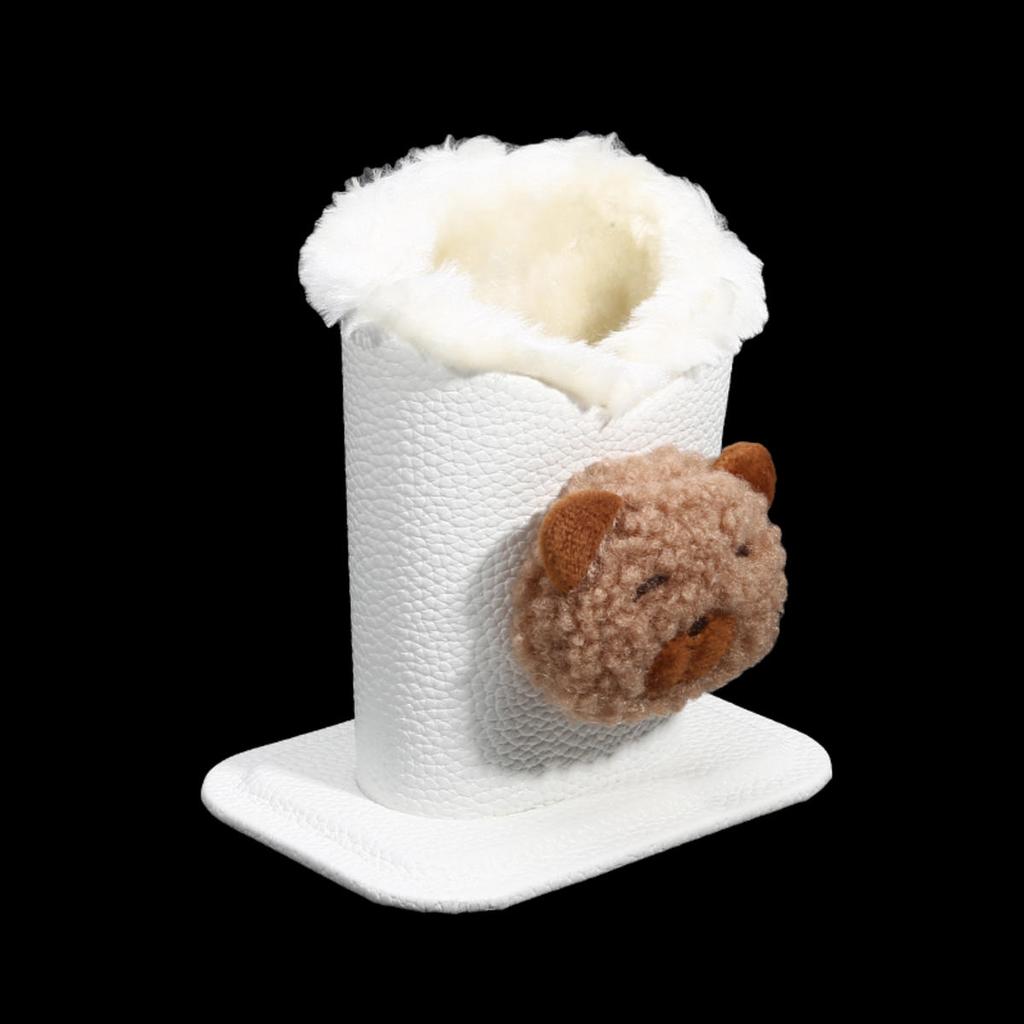 1pc Cute Plush Lined Eyeglasses Holder Anti Scratch Glasses Storage Organizer Case Modern Sturdy Cartoon Pen Holder for Office NightStand