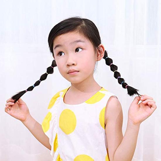 Shefun Haargummis, Kinder Haaraccessoires, Baby Haargummis, 1000 Stück, Haaraccessoires für Mädchen, Schwarz und Bunt, Set JP136 (C1-Farbe-1000)