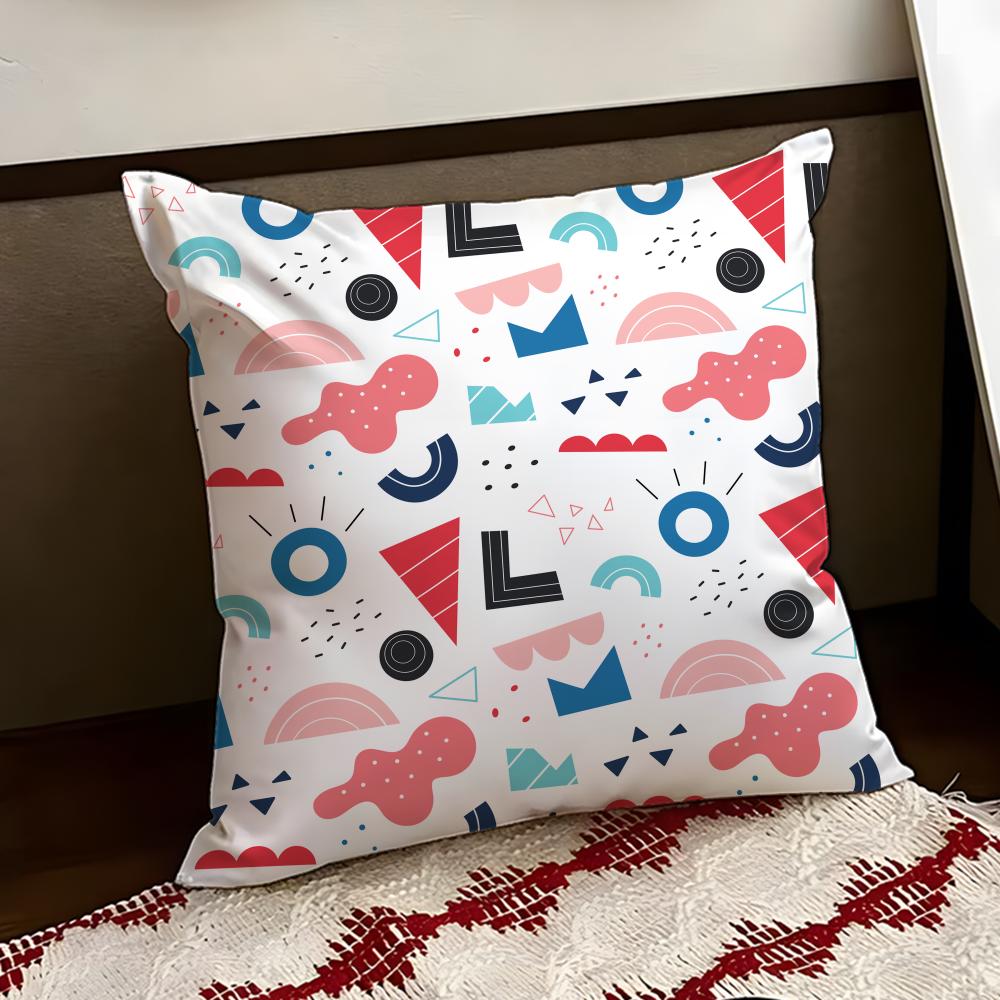 MMemphis Seamless Patterns Cushion Cover Reversible Soft Durable Pillow Cover Home  Car MultiScene Use for Daily Comfort