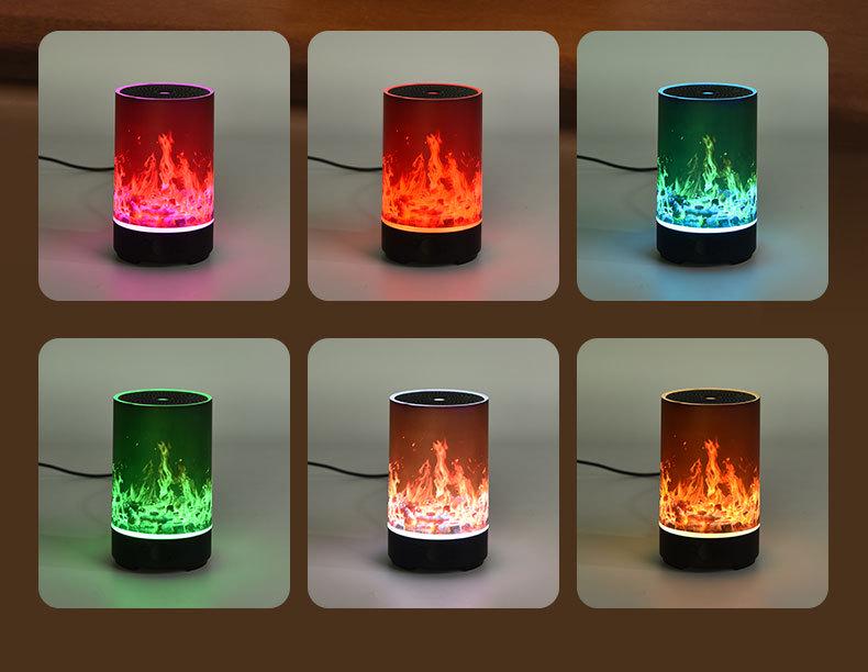 USB Desktop Aroma Diffuser with Flame Effect, Large Mist Humidifier, RGB Ambient Light - Ideal for Hotels & Commercial Spaces