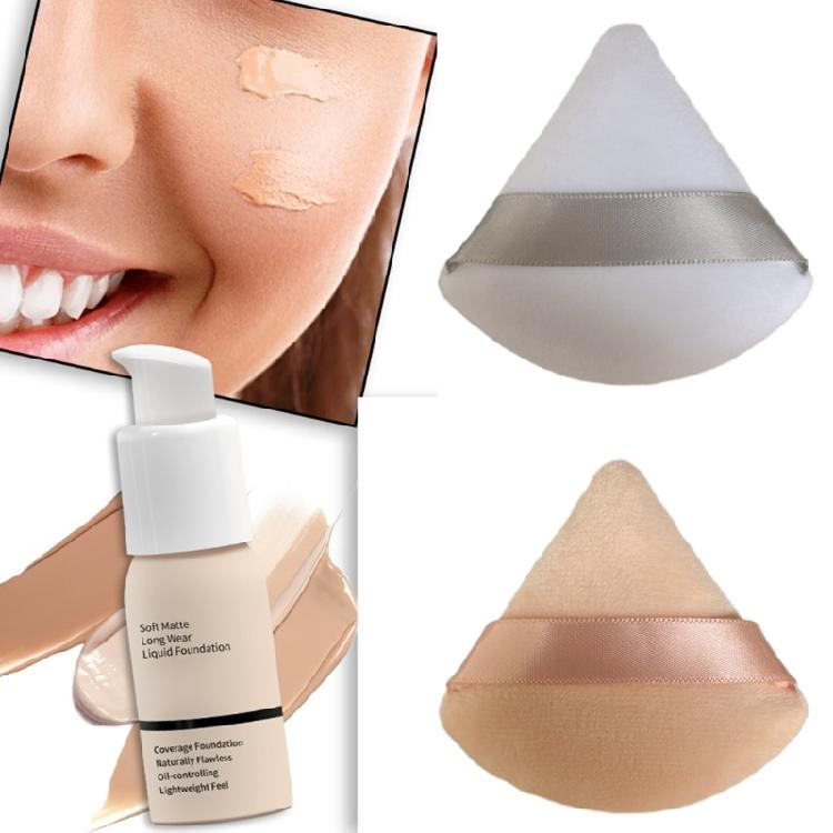Cipria Viso Soffice Applicatore per Trucco Triangolare Spugnetta per Cipria in Polvere Libera Regalo