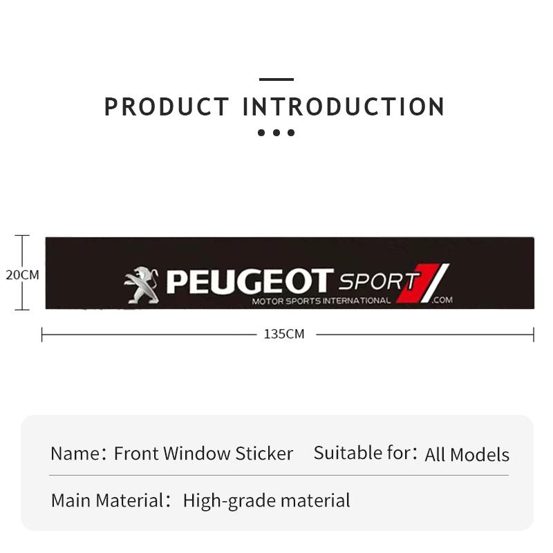 Car Front Rear Window Decorative Sticker Windshield Decal For Peugeot 407 508 2008 5008 307 308 3008 206 207 208 107 106 205 607