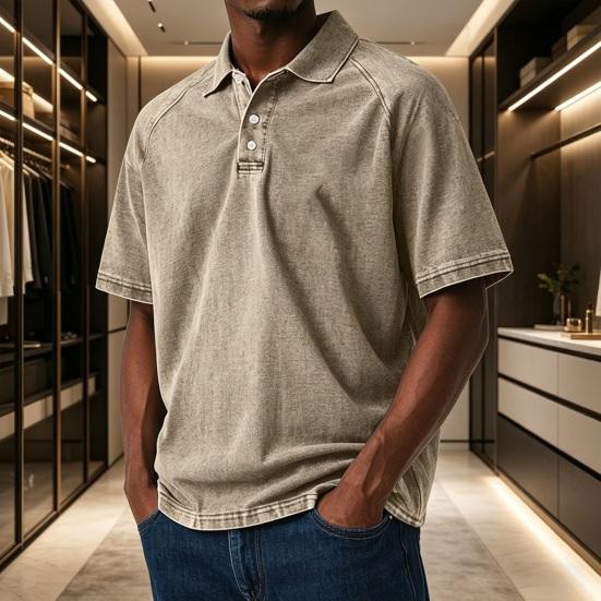 Men Button Holiday Shirt Short Sleeve Turndown Collar Tee Casual Stylish Loose Fit Shirt