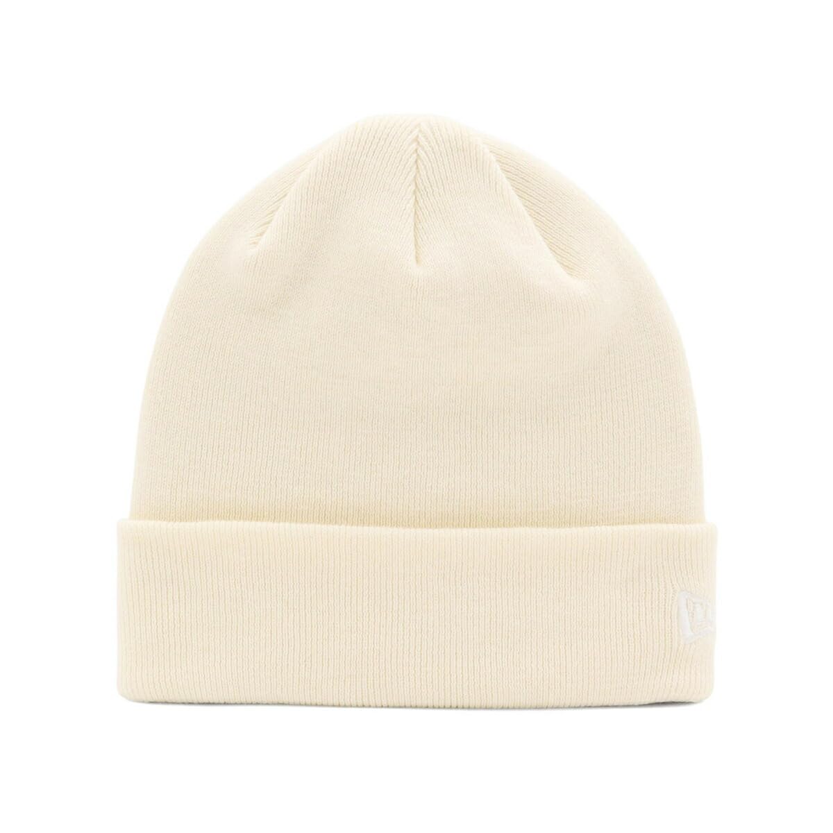 

Шапка бини New Era Free Basic с отворотом, хлопок, трикотаж, не совсем белая